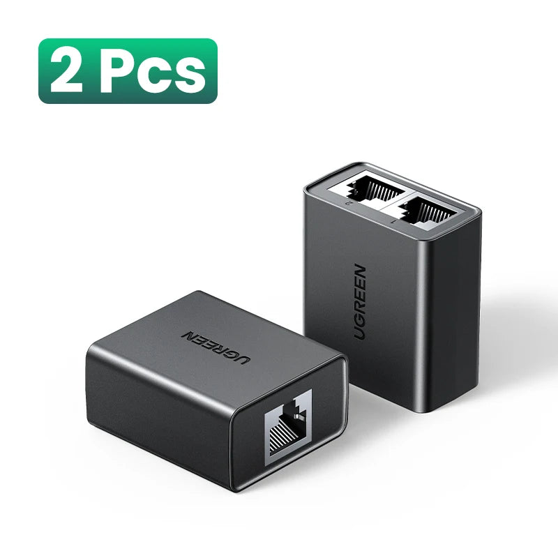 UGREEN RJ45 Splitter 1 to 2 Ethernet Adapter Internet Network Cable Extender RJ45 Connector Coupler for PC Laptop TV Box Router