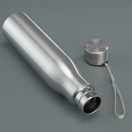 1pc 750ml/1000ml Stainless Steel Water Bottle, Large Capacity Portable Sports Bottles For Outdoor Camping Hiking Travel
