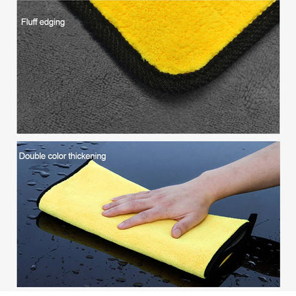 Car Wash Towels Cleaning Cloth Absorbent Dry Cloth General Purpose Microfiber Towel Thickened Yellow 30/40/60cm