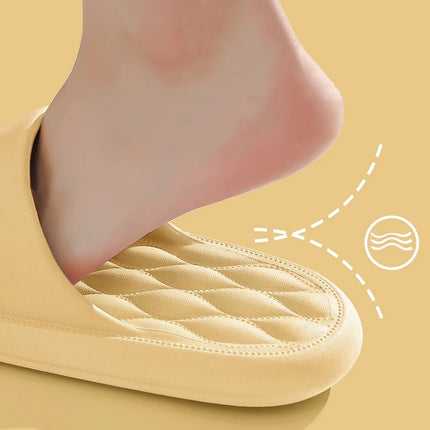 Women's Slippers Bathroom Simple Diamond Check Massage Sensation Thick Soft Sole Wear Resistant Concise Comfort Silders Shoes