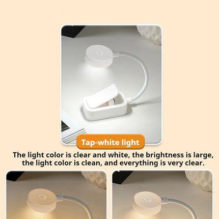 Portable LED Book Lights Eye Protection Night Light Mini 360°Clip-On Desk Reading Battery Lamp Travel Bedroom