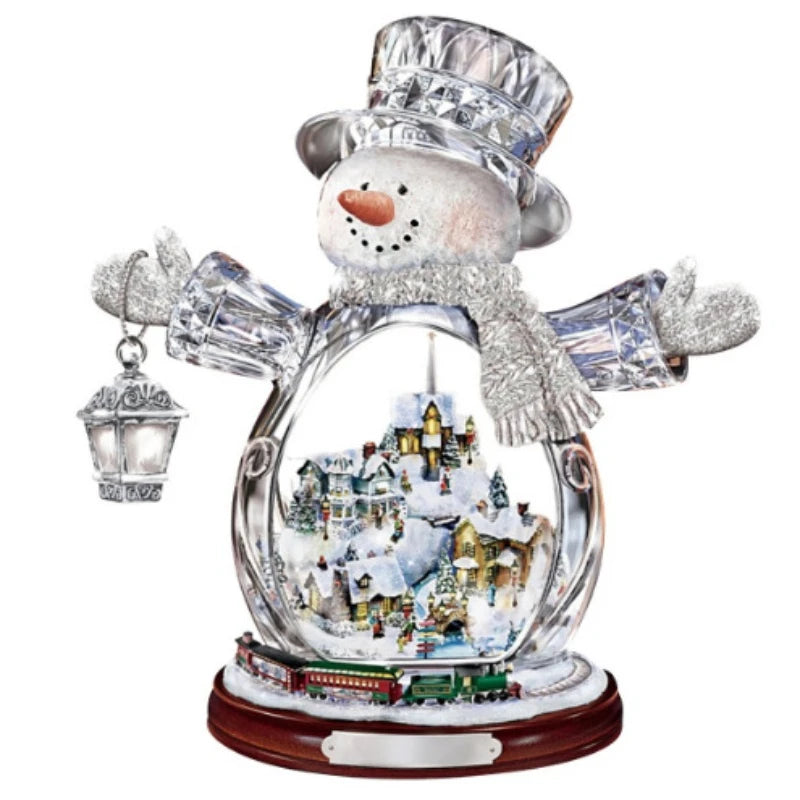 Christmas Tree Rotating Sculpture Train Decorations Paste Window  Stickers