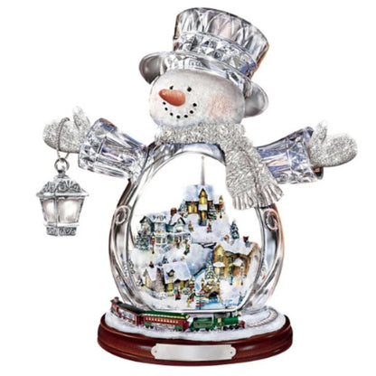 Christmas Tree Rotating Sculpture Train Decorations Paste Window  Stickers