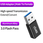 NNBILI 90 Degree Right Angle USB 3.0 Extension Adapter Upward Elbow USB Connector For PC Male to Female Extension Plug Converter