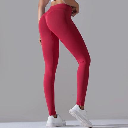 Crossover Waist Women Yoga Leggings Hips Lifting Gym Leggings Seamless Sport Pants High Waist Fitness Leggings Workout Running