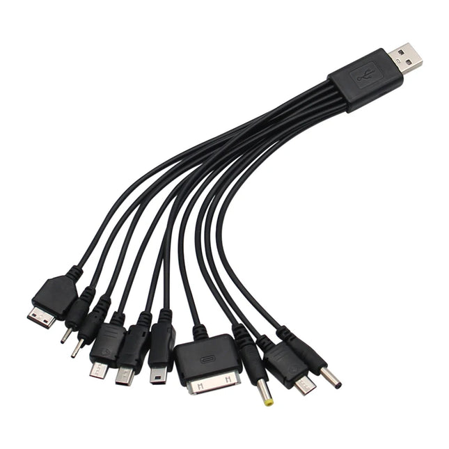 10In1 USB to Multi-ports USB Cable Universal Phone Charging Cable Multi-head Charging Cable Cord For Samsung Nokia Phone Charger