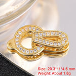 Juya Handmade 18K Gold Silver Plated Fastener Bail Connector Clasps Accessories For Needlework Pearls Beads Jewelry Making