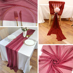 Chiffon Table Runner Sheer Fabric Silk for Boho Sheer Fabric Wedding Arch Overlay Draping Decoration Birthday Party Table Decor