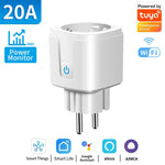 Tuya WIFI Smart Socket EU 16A/20A Wifi/Zigbee Smart Plug With Power Monitoring Smart HomeVoice Control Support Google Home Alexa