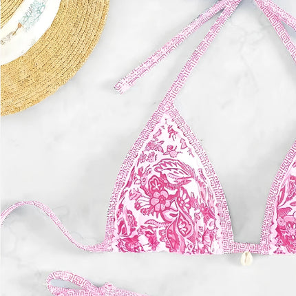 2025 Halter String Triangle Two Piece Bikini Women Swimwear Female Swimsuit Bathers Bathing Swimming Suit Beachwear Summer