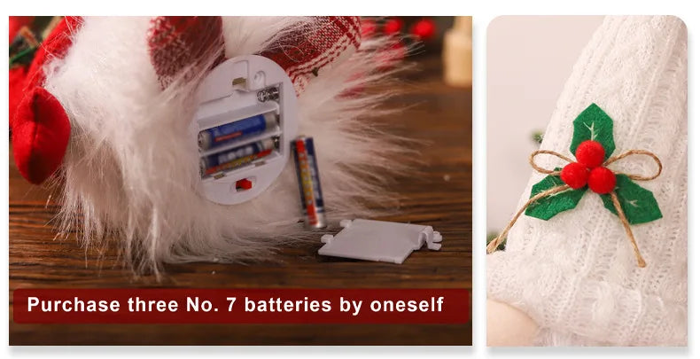 1~4pcs 2024 Christmas Doll Elf Knitted Gnome with Led Night Light Christmas Decorations for Home Xmas Navidad New Year 2025 Gift