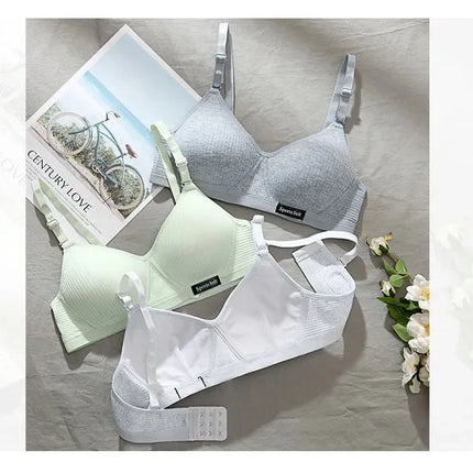 Cotton Underwear Women AB Cup Bra Wireless Gathered Comfort V Brassiere Push Up Lingerie Bralette For Women Seamleass Bras
