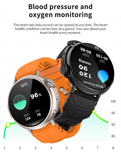 1.52 inch Bluetooth Call Smart Watch Men Sports Fitness Tracker Heart Rate Monitor Music Playback Smartwatch For Android IOS
