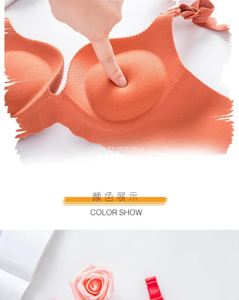 2025 New Extreme Push Up Bra 8cm Pads Small Bust Double Cup Padding Wireless Adjustable Plunge Bra Seamless Lift & Natural Shape