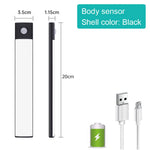 Night Light Motion Sensor Light Wireless USB Under Cabinet Light For Cabinet Bedroom Wardrobe Indoor Lighting 3color in One Lamp