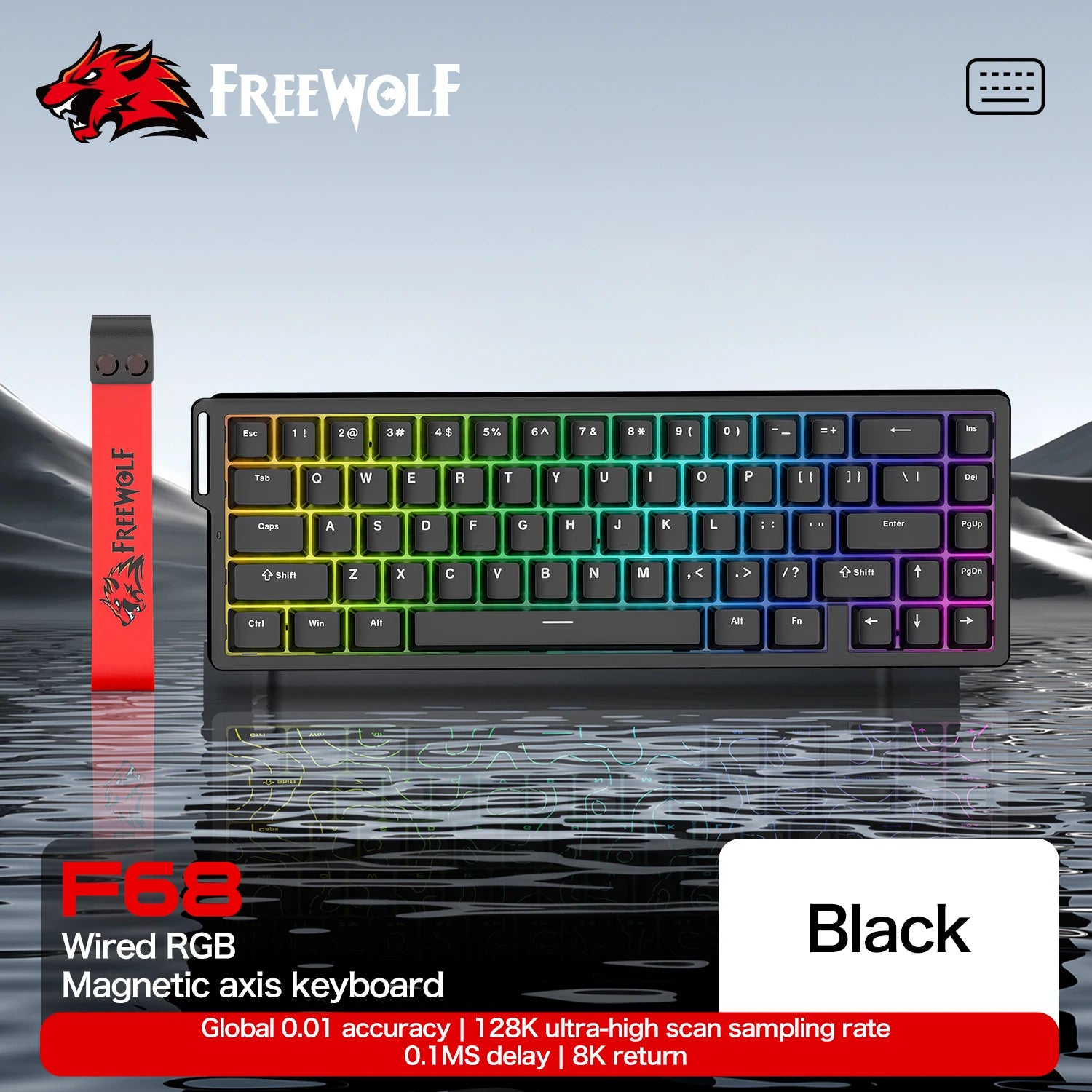 8K Magnetic Gaming Keyboard ATTACK SHARK X68HE Wired and FREEWOLF F68 Wired F68Pro Wireless for Pro Gaming 0.01mm Rapid Trigg
