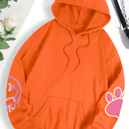 Hip Hop Street Casual Printed Female Hoodies Fashion Hoodie Oversize Loose New Sweatshirts Autumn Warm Fleece Clothing