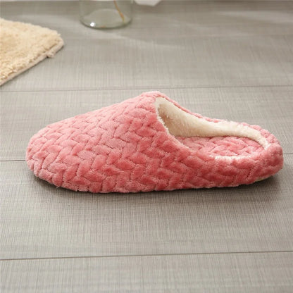 Women Men Home Slippers Plush Warmer Indoor Slipper Autumn Winter House Flat Floor Shoes Female Soft Slient Slides For Bedroom