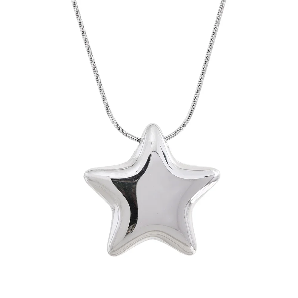 Yhpup 316l Stainless Steel Star Pendant Necklace Waterproof 18K PVD Plated Metal Fashion Jewelry Attractive Women Accessories