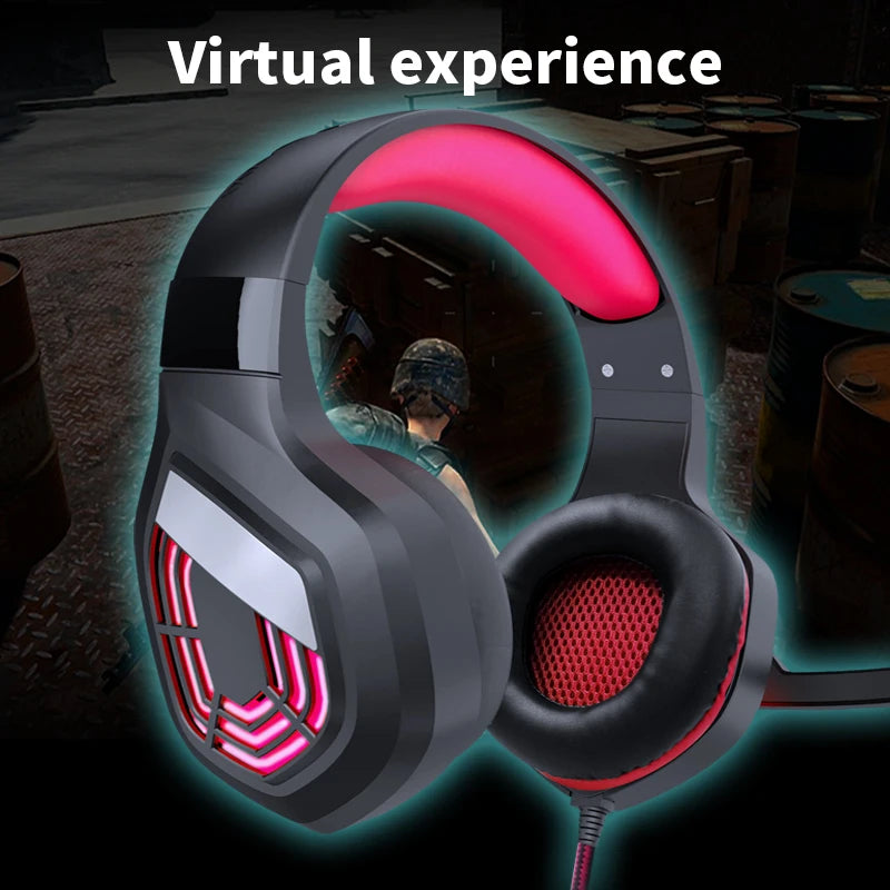 Gaming Headset USB Stereo Surround Wired Headphone with Noise Reduction Mic Earphones for Computer PC Gamer