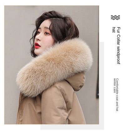 Women Parka Fashion Long Coat Wool Liner Hooded Parkas 2023 New Winter Jacket Slim with Fur Collar Warm Snow Wear Padded Clothes