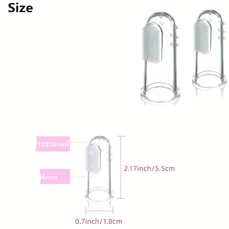 5 Sets of Pet Silicone Finger Sleeves Boxed Toothbrushes for Cats Dogs Brushing Finger Sleeves Pet Teeth Oral Cleaning Products