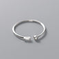 Modian Real 925 Sterling Silver Simple Thin Clear CZ Finger Rings Adjustable 14K Gold Ring For Women Wedding Jewelry Gifts