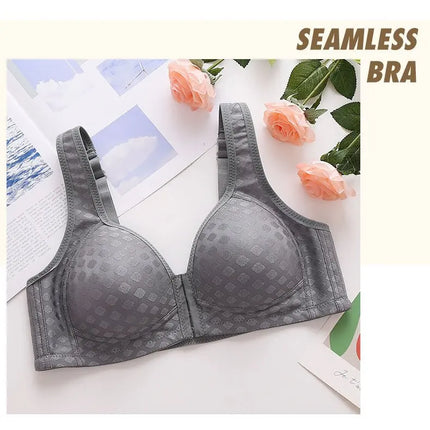 The New Front Button Type Sexy Brassiere Anti-sagging Gathered No Steel Ring Ladies Mother Large Size Thin Section Underwear Bra