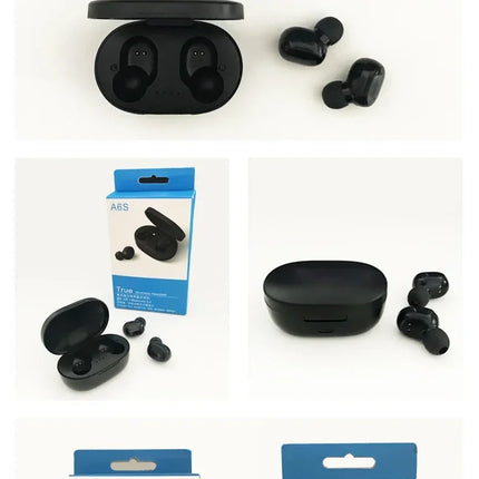 A6S TWS Bluetooth Wireless Headphones Wireless Earbuds 5.0 TWS Earphone Noise Cancelling Mic for Xiaomi iPhone Huawei Samsung