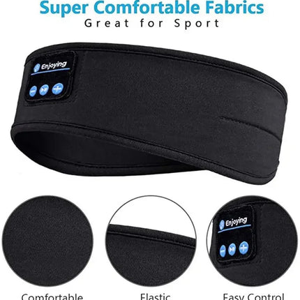 Bluetooth Sleeping Headphones Sports Headband Thin Soft Elastic Comfortable Wireless Music Earphones Eye Mask for Side Sleeper