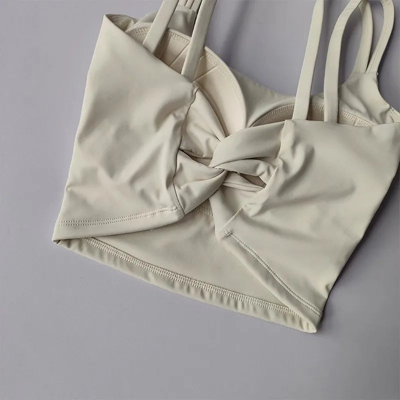 Women's Sports Bras Fitness Top, Sexy Lingerie, Push Up Fixed Pad, Yoga Bra, Back knotted Underwear, Running Vest, Gym Tops