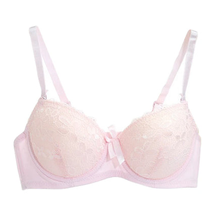 Lace Bra for Women Big Cup 3/4 Sexy Floral Underwire Underwear Ladies Push Up Thin Bra 36-40B Black Gather Brassiere