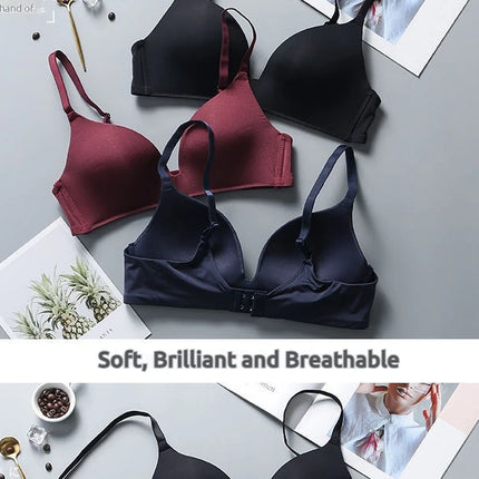 Ultra Thin Sexy Ice Silk Wireless Bra For Women Sexy Gather Underwear Push Up Simple Lingerie Seamless Brassiere Bralettle