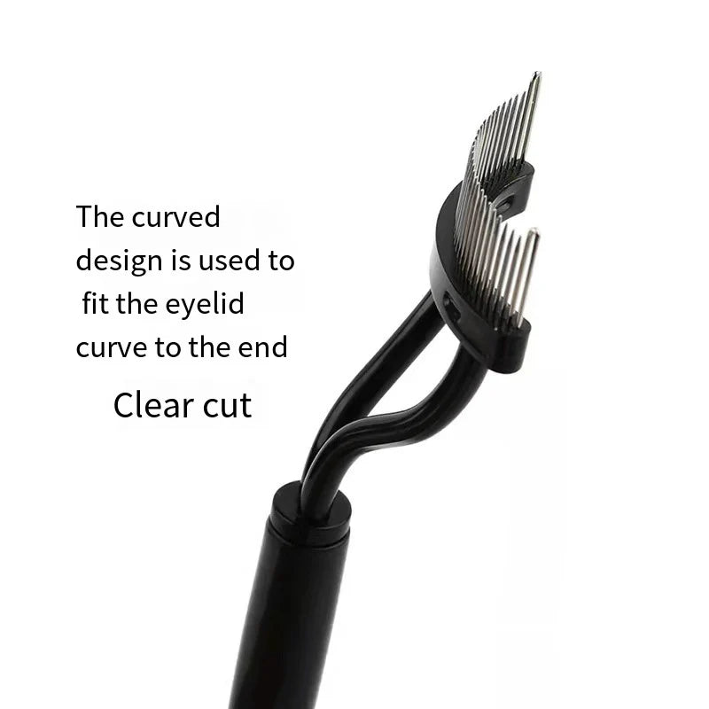 Eyelash Separator Metal Teeth Straight Eyelash Curler Beauty Makeup Stainless Eyelash Brush Comb Mascara Curl Makeup Tool