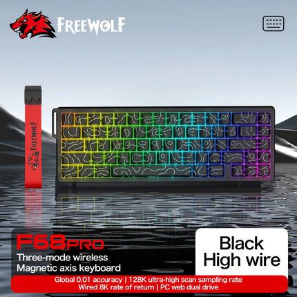 8K Magnetic Gaming Keyboard ATTACK SHARK X68HE Wired and FREEWOLF F68 Wired F68Pro Wireless for Pro Gaming 0.01mm Rapid Trigg
