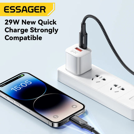 Essager USB C Cable For IPhone 14 13 12 11 pro Max Xs Plus 29W Fast Charging Cable Type C To Lighting Date Wire For ipad Macbook