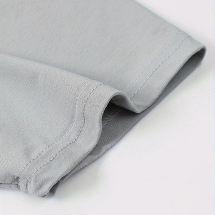 Men's Summer Casual Loose Size 100% Cotton Letter Print Round Neck Short Sleeve T-shirt Top