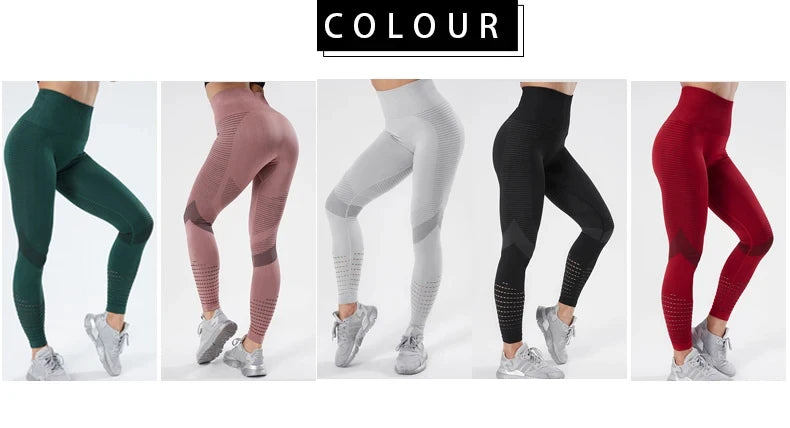 Fitness GYM Women Leggings Seamless Yoga Pants Hips Tight Peach High Waist Tights Leggings Breathable Feamle Workout Sportswear