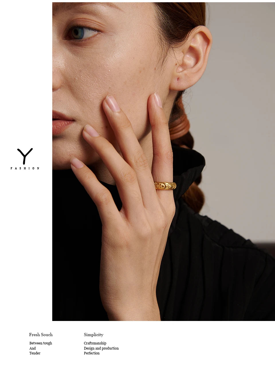 Yhpup Sun Star Moon Ring Stainless Steel Jewelry Stylish Metal Celestial Women Ring joyería acero inoxidable mujer Gift New