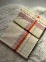 Classic Kerala Dhoti – Red Heritage Border