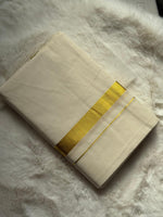 Luxury Kerala Dhoti – Wide Gold Kasavu Border