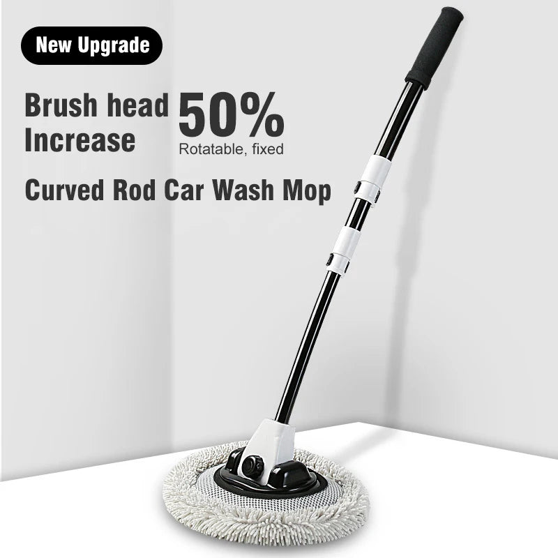2022 New 15 Degree Bend Car Cleaning Brush Car Wash Brush Chenille Broom Telescoping Long Handle Cleaning Mop Cleaning Tools
