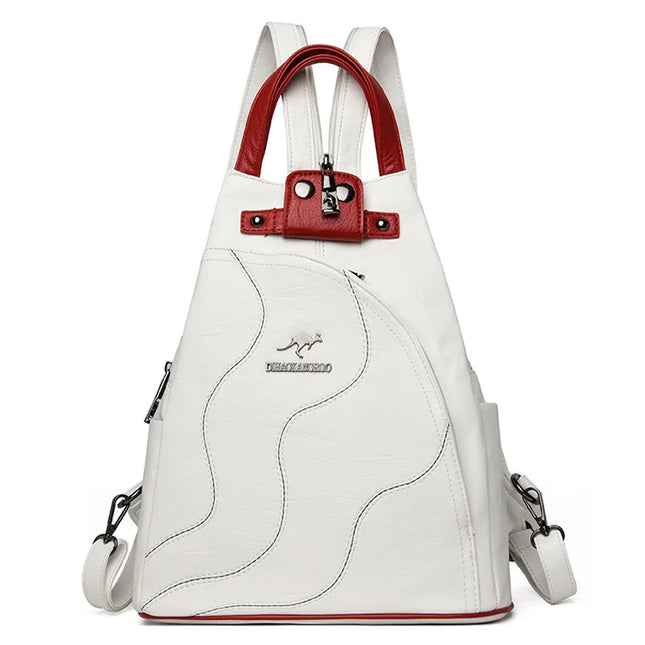 Women Leather Backpacks Zipper Female Chest Bag Travel Back Pack Ladies Bagpack Mochilas School Bags for Teenage Girls Sac a Dos