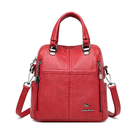Hot Sale High Quality Leather Backpack Women Shoulder Bags Multifunction Travel Backpack School Bags for Girls Bagpack Mochila