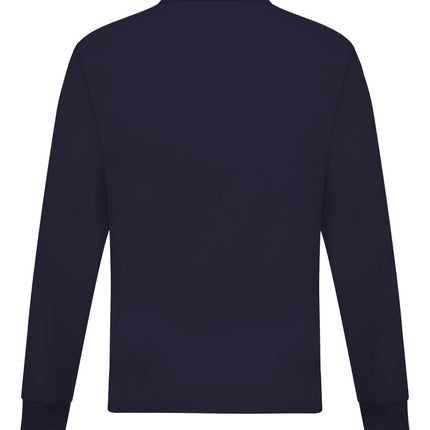 Mens Long Sleeve Polo Shirt Casual Top 2 Button Collared Pique Lightweight