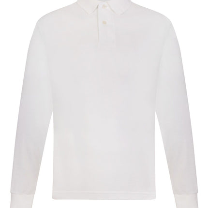 Mens Long Sleeve Polo Shirt Casual Top 2 Button Collared Pique Lightweight