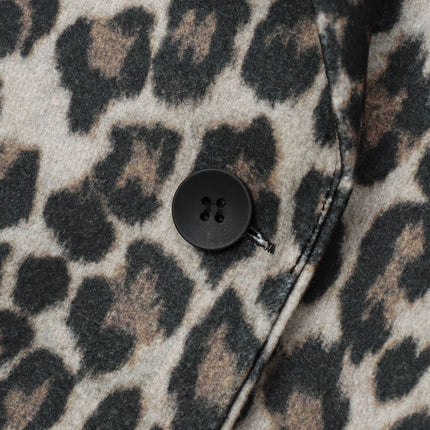 Women's Fashion Slim Long Sleeve Leopard Print Coat