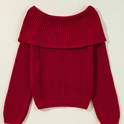 Off-Shoulder Long Sleeve Sweater