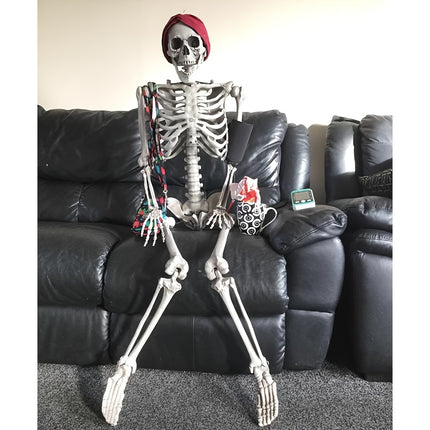 Life-Size 67" Movable Skeleton Decoration - Perfect for Halloween, Haunted Houses & Themed Parties - Durable Plastic, Realistic Design