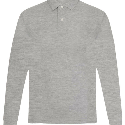 Mens Long Sleeve Polo Shirt Casual Top 2 Button Collared Pique Lightweight